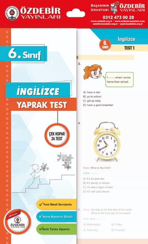 Özdebir Yayınları 6. Sınıf İngilizce Yaprak Test