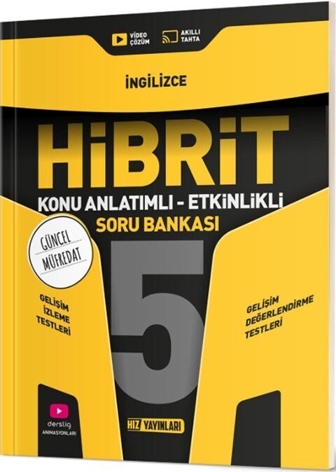 Hız Yayınları 5. Sınıf İngilizce HİBRİT Konu Anlatımlı Etkinlikli Soru Bankası