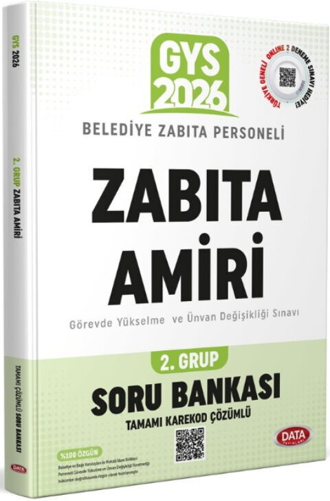 Data Yayınları 2026 Belediye Zabıta Personeli Zabıta Amiri GYS 2. Grup Soru Bankası
