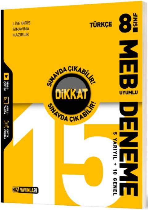 Hız Yayınları 8. Sınıf Türkçe 15 Deneme