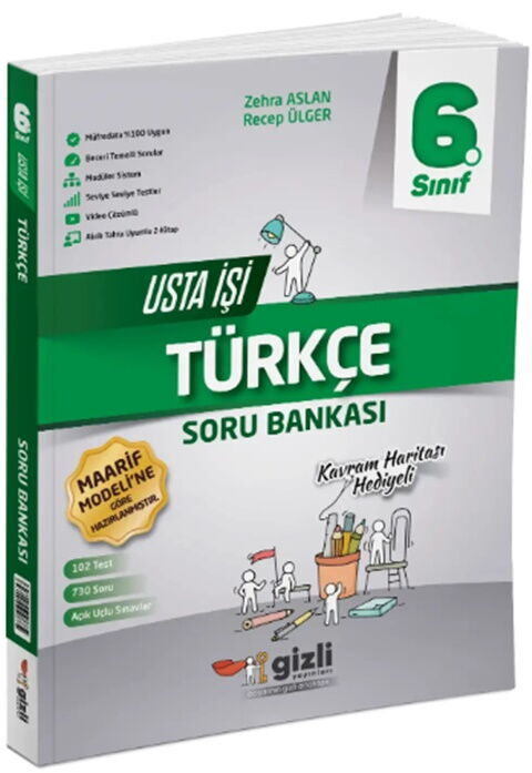 Gizli Yayınları 6. Sınıf Türkçe Usta İşi Soru Bankası Kavram Haritası