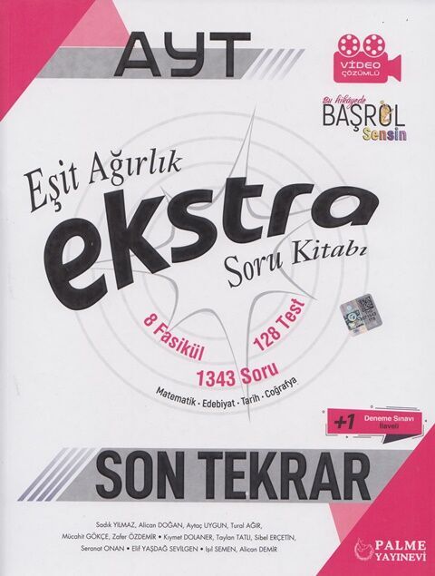 Palme Yayınları AYT Tüm Dersler Eşit Ağırlık Ekstra Son Tekrar Soru Kitabı