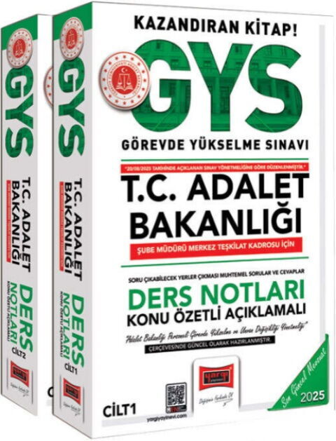 Yargı Yayınları 2025 T.C. Adalet Bakanlığı Şube Müdürü Merkez Teşkilat Kadrosu İçin Ders Notları