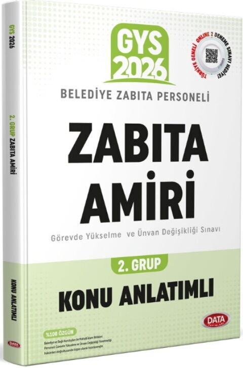 Data Yayınları 2026 GYS Belediye Zabıta Personeli Zabıta Amiri 2. Grup Konu Anlatımlı