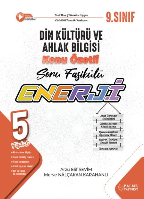 Palme Yayınları 9. Sınıf Din Kültürü ve Ahlak Bilgisi Enerji Konu Özetli Soru Fasikülleri