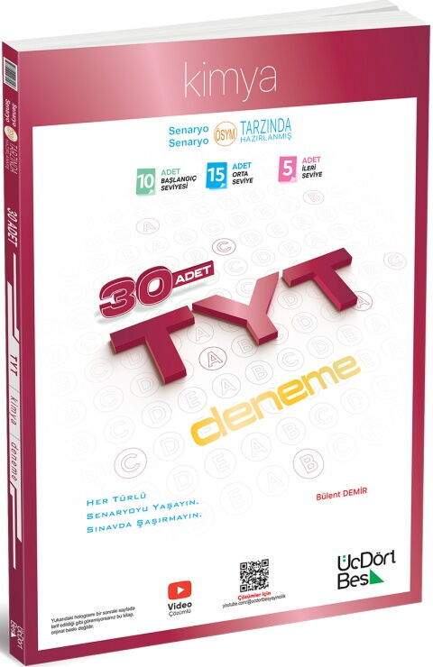 ÜçDörtBeş Yayınları TYT Kimya 30 Deneme