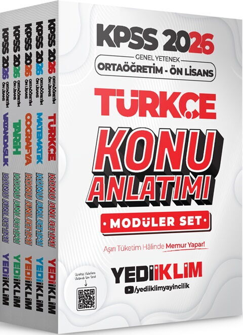Yediiklim  2026 KPSS Ortaöğretim Ön Lisans Genel Yetenek Genel Kültür Konu Anlatımı Modüler Set