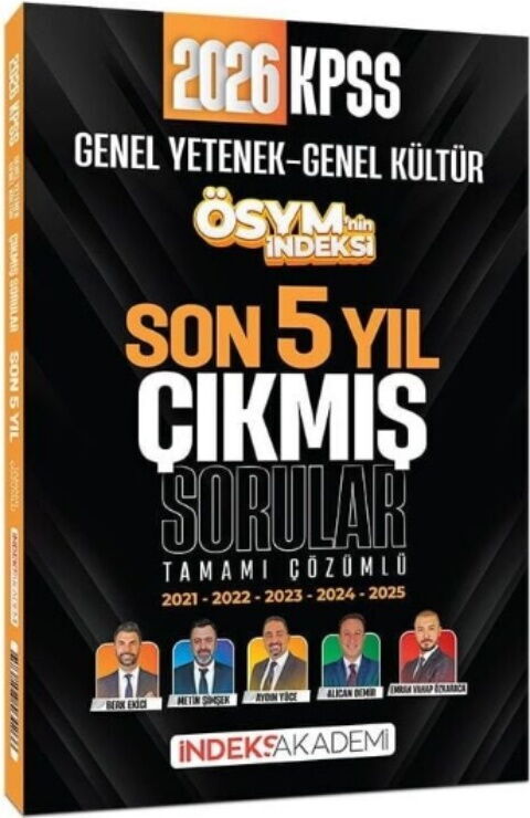 İndeks Akademi 2026 KPSS Genel Yetenek Genel Kültür ÖSYM nin İndeksi Son 5 Yıl Çıkmış Sorular