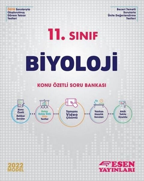 Esen Yayınları 2022 11. Sınıf Biyoloji Konu Özetli Soru Bankası