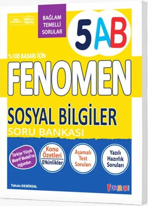 Fenomen Okul Yayınları 5. Sınıf Sosyal Bilgiler A ve B Soru Bankası
