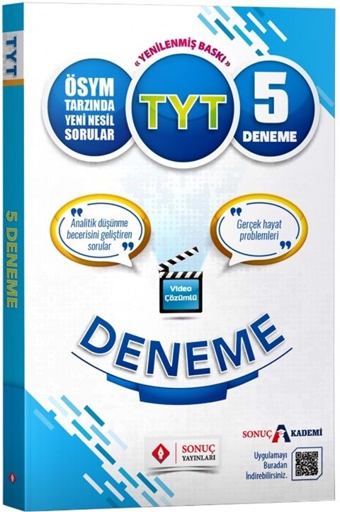 Sonuç Yayınları TYT Video Çözümlü 5 Deneme
