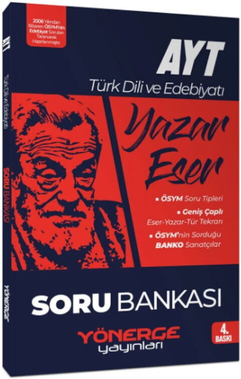 Yönerge Yayınları AYT Türk Dili ve Edebiyatı Yazar Eser Soru Bankası
