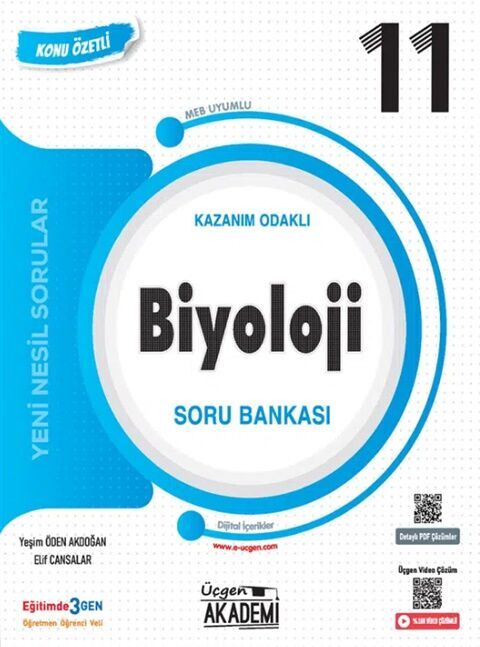 Üçgen Akademi 11. Sınıf Biyoloji Konunun Özü Soru Bankası
