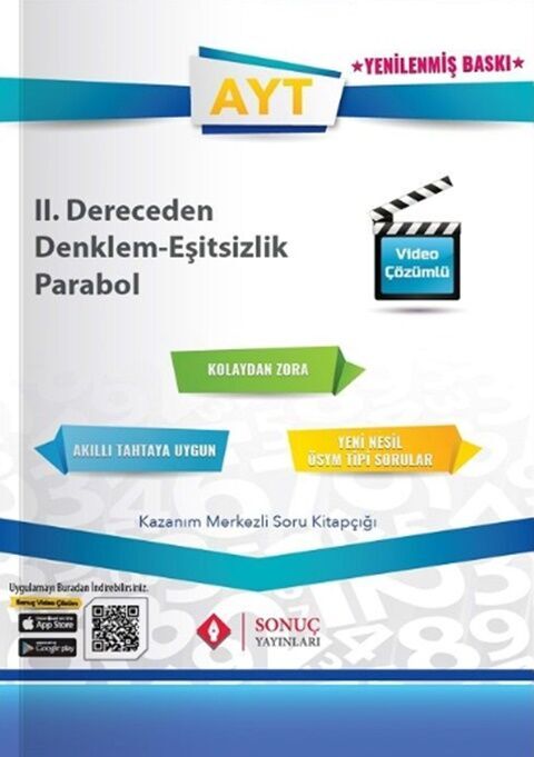Sonuç Yayınları AYT 2. Dereceden Denklemler-Eşitsizlikler-Parabol Soru Bankası
