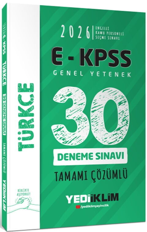 Yediiklim  2026 E KPSS Tüm Adaylar İçin Genel Yetenek Türkçe Tamamı Çözümlü 30 Deneme Sınavı