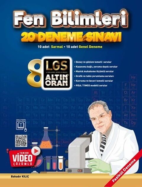 Altın Oran Yayınları 8. Sınıf Fen Bilimleri Tamamı Video Çözümlü 20 Deneme