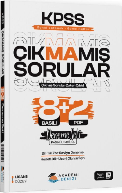 Akademi Denizi KPSS GYGK Çıkmamış Sorular 8+2 Deneme Seti