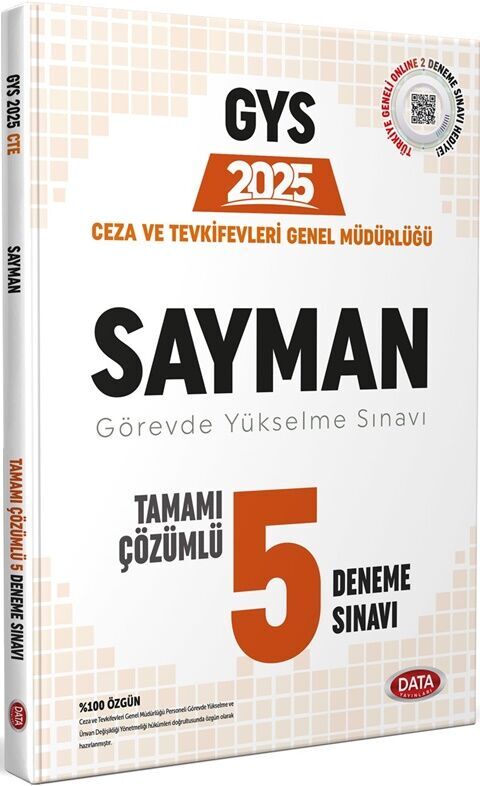 Data Yayınları 2025 GYS Ceza ve Tevkifevleri Genel Müdürlüğü Sayman 5 Deneme Sınavı