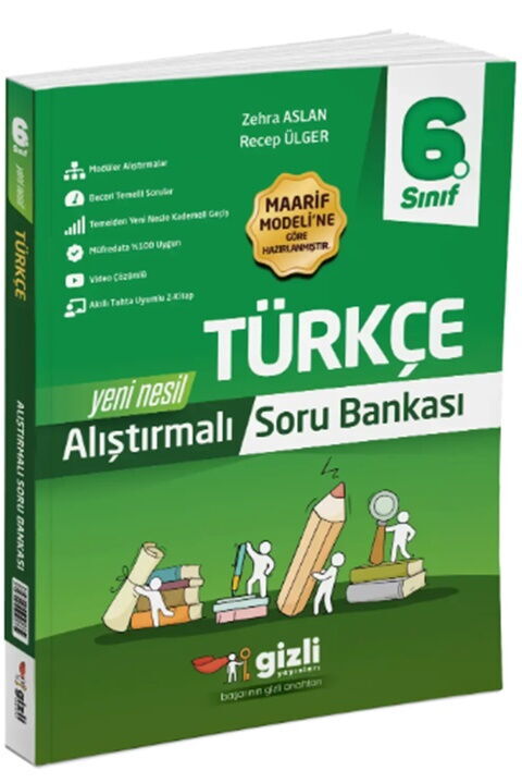 Gizli Yayınları 6. Sınıf Türkçe Alıştırmalı Soru Bankası