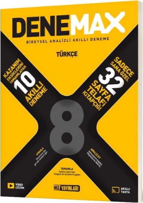 Hız Yayınları 8. Sınıf Türkçe Denemax 10 lu Akıllı Deneme