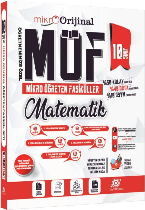 Orijinal Mikro 10. Sınıf Matematik MÖF Mikro Öğreten 5 li Fasikül Seti