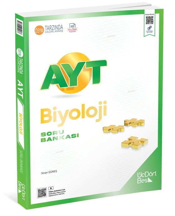ÜçDörtBeş Yayınları AYT Biyoloji Soru Bankası