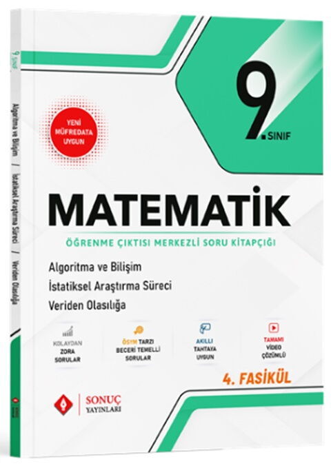 Sonuç Yayınları 9. Sınıf Matematik Algoritma ve Bilişim İstatistiksel Araştırma Süreci Veriden Olasılığa