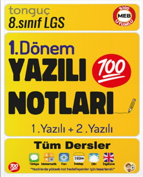 Tonguç Akademi 8. Sınıf Yazılı Notları 1. Dönem 1 ve 2. Yazılı