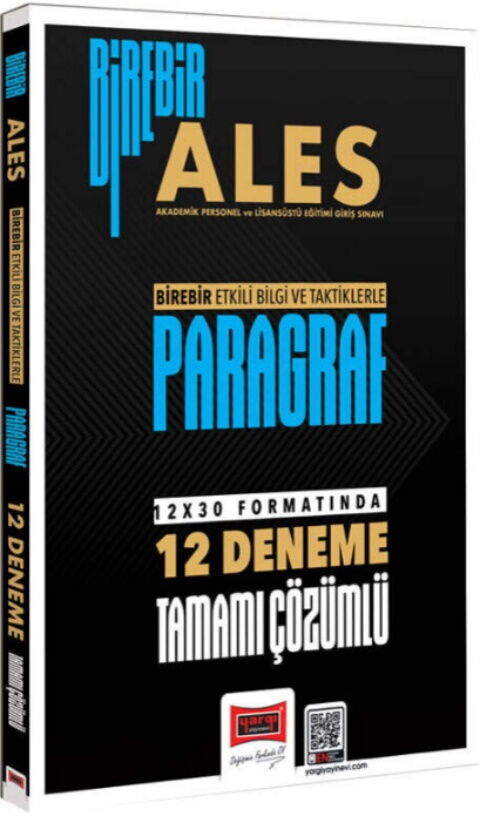 Yargı Yayınları 2026 Birebir ALES Paragraf Tamamı Çözümlü 12 Deneme