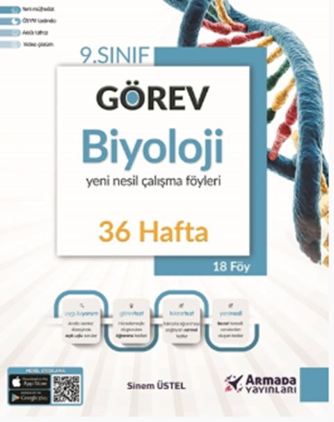 Armada Yayınları 9. Sınıf Biyoloji Görev Yeni Nesil 36 Hafta Çalışma Föyleri