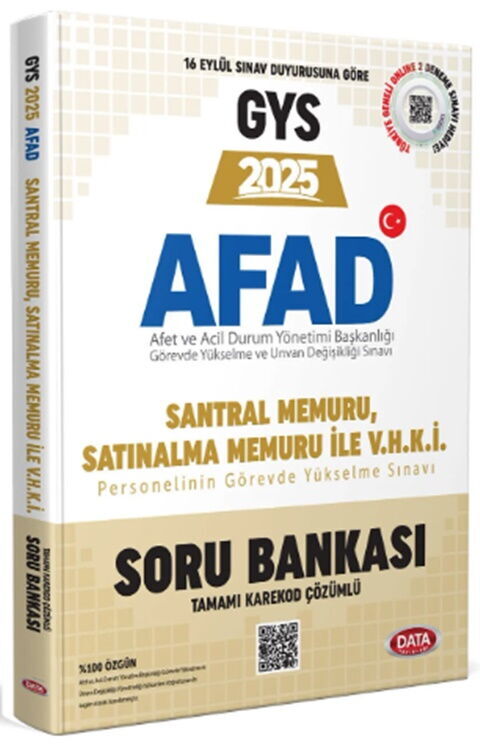 Data Yayınları 2025 GYS AFAD Memur Soru Bankası