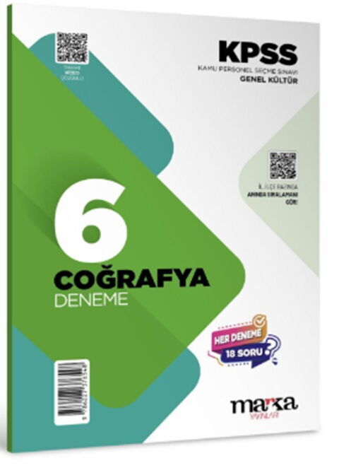 Marka Yayınları KPSS Coğrafya 6 x 18 Deneme