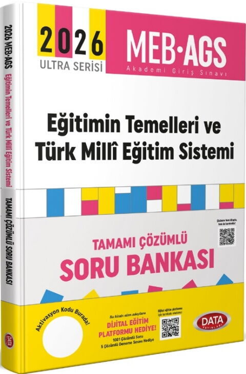 Data Yayınları 2026 MEB AGS Eğitimin Temelleri Türk Milli Eğitim Sistemi Tamamı Çözümlü Soru Bankası