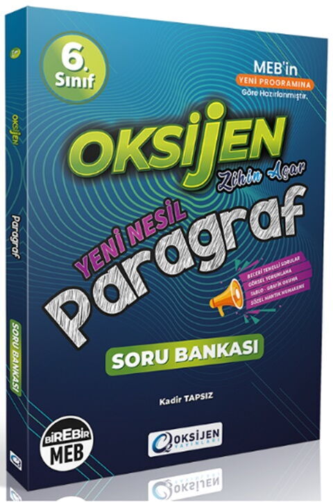 Oksijen Yayınları 6. Sınıf Paragraf Oksijen Soru Bankası