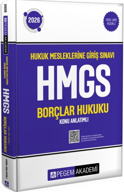 Pegem Yayınları 2026 Hukuk Mesleklerine Giriş Sınavı HMGS Borçlar Hukuku Konu Anlatımlı