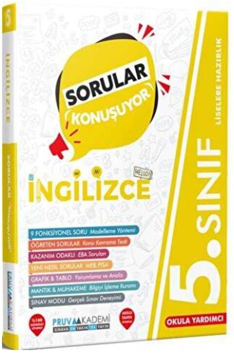 Pruva Akademi 5. Sınıf İngilizce Sorular Konuşuyor Soru Bankası