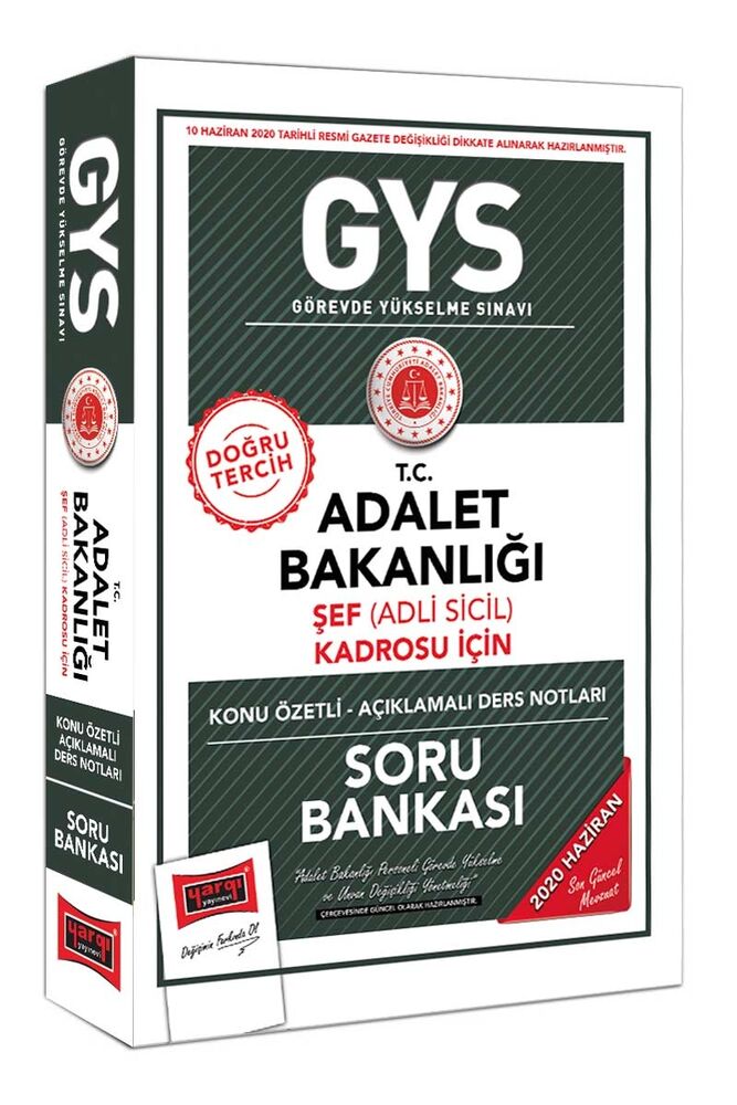 Yargı Yayınları GYS T.C. Adalet Bakanlığı Şef Adli Sicil Kadrosu İçin Konu Özetli Soru Bankası