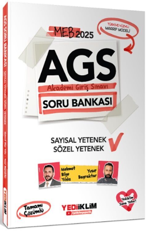 Yediiklim  MEB AGS Sözel Yetenek Sayısal Yetenek Tamamı Çözümlü Soru Bankası