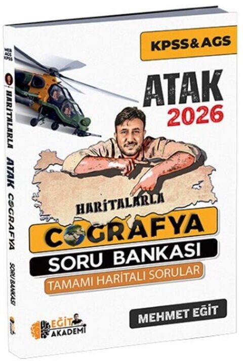 Mehmet Eğit 2026 KPSS Haritalarla Atak Coğrafya Soru Bankası