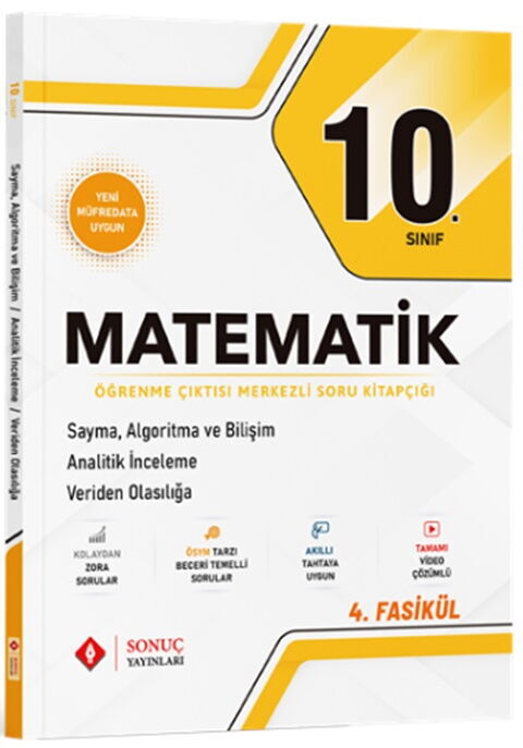 Sonuç Yayınları 10. Sınıf Matematik Sayma Algoritma ve Bilişim Analitik İnceleme Veriden Olasılığa