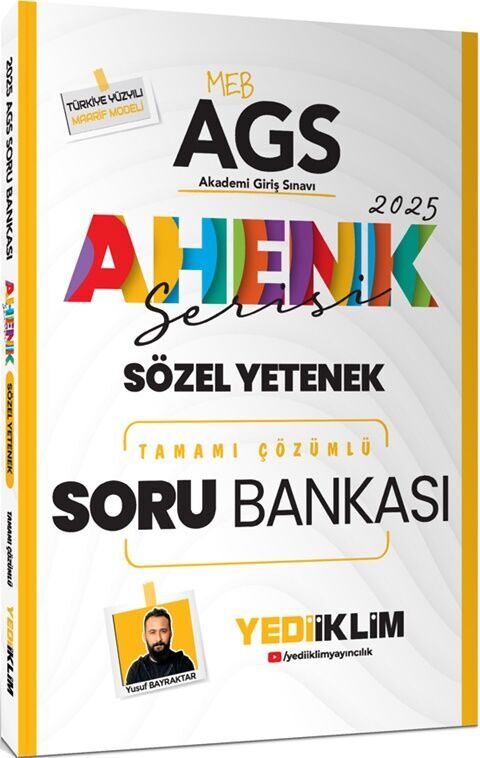 Yediiklim  2025 MEB AGS Ahenk Serisi Sözel Yetenek Tamamı Çözümlü Soru Bankası