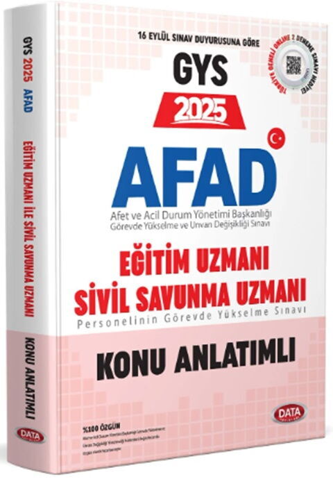 Data Yayınları 2025 GYS AFAD Eğitim Uzmanı Sivil Savunma Uzmanı Konu Anlatımlı