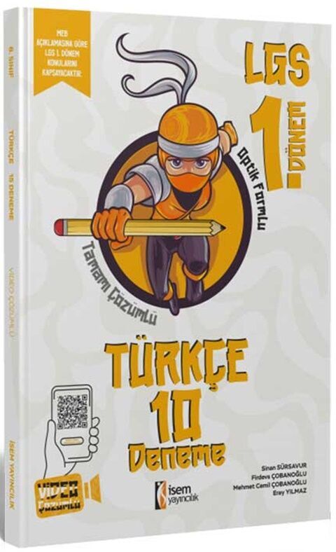 İsem Yayınları 8. Sınıf LGS 1. Dönem Türkçe 10 Branş Deneme