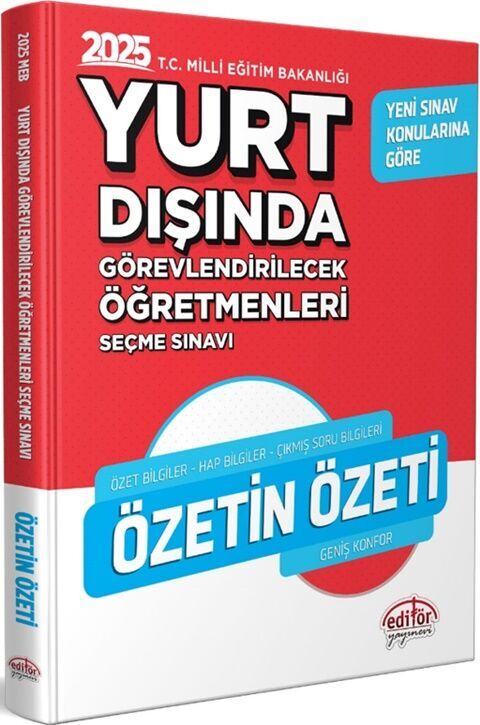 Editör Yayınları 2025 MEB Yurt Dışında Görevlendirilecek Öğretmenleri Seçme Sınavı Özetin Özeti