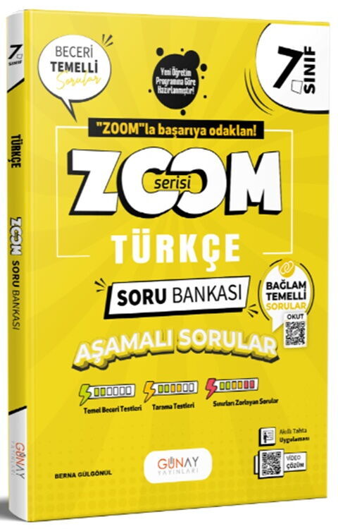 Günay Yayınları 7. Sınıf Türkçe Zoom Serisi Soru Bankası