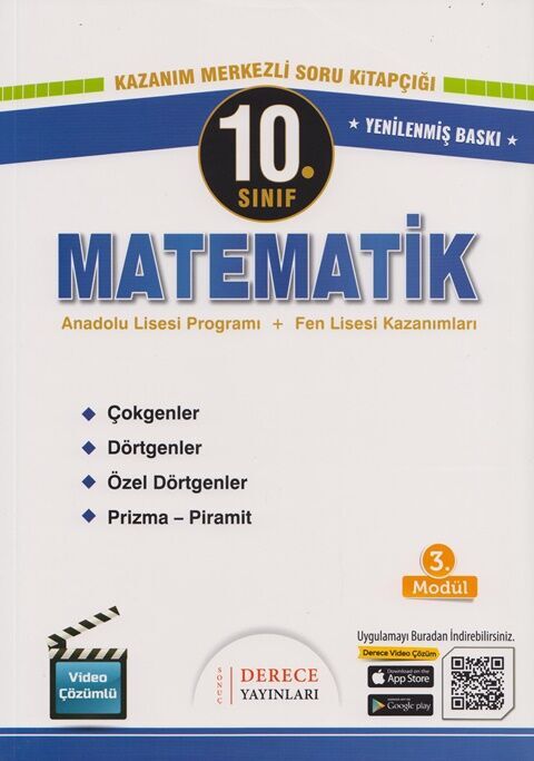 Sonuç Derece Yayınları 10. Sınıf Çokgenler Dörtgenler Özel Dörtgenler Prizma ve Piramit Soru Kitapçığı