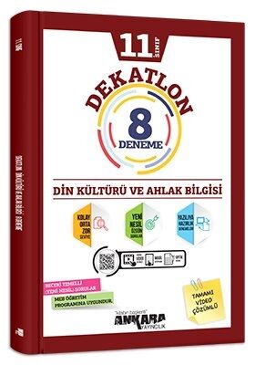 Ankara Yayıncılık 11. Sınıf Din Kültürü ve Ahlak Bilgisi Dekatlon 8 Deneme