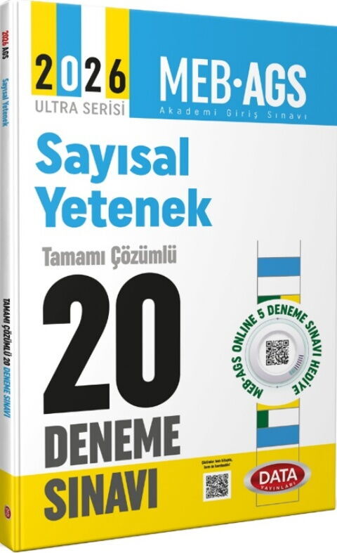 Data Yayınları 2026 AGS Sayısal Yetenek Tamamı Çözümlü 20 Deneme Sınavı