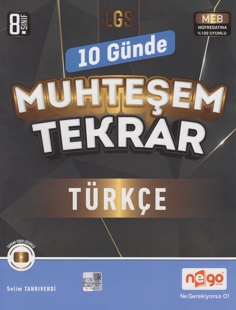 Nego Yayınları 8. Sınıf LGS Türkçe 10 Günde Muhteşem Tekrar