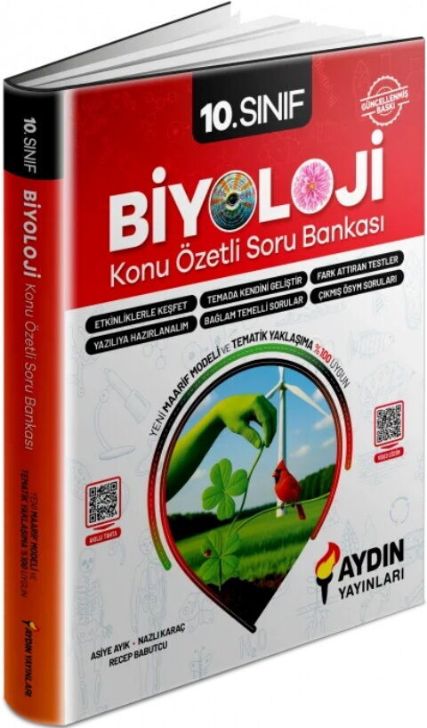 Aydın Yayınları 10. Sınıf Biyoloji Konu Özetli Soru Bankası